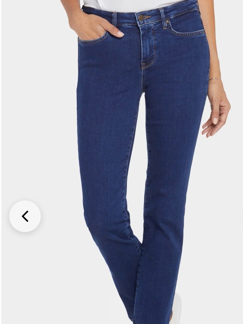 NYDJ Women's Straight Jeans in Dark Blue Denim, Stretch, Sherri